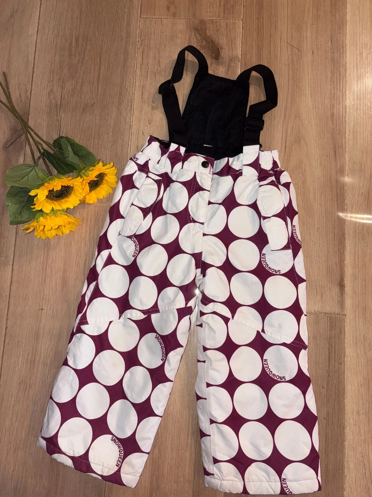 Pantalon de ski blanc et mauve C&A taille 4 ans